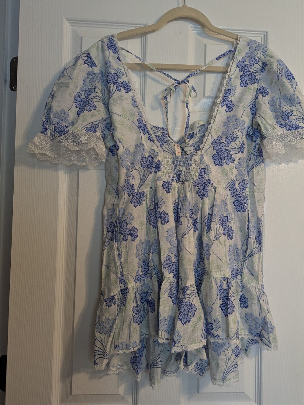 Anthropologie Romper Shorts XS puff sleeve cottagecore vintage lace NWT $108 - Picture 4 of 5